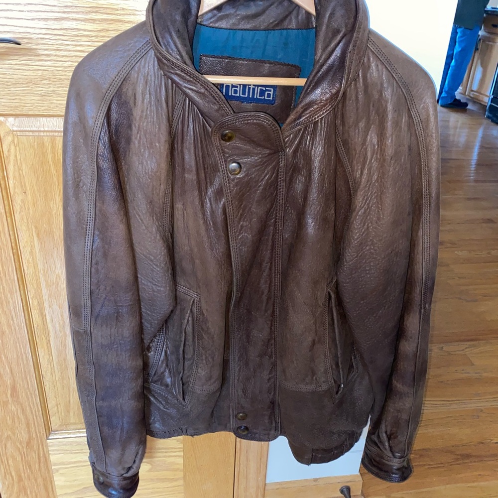 Vintage 90’s Nautica Leather Jacket | Men’s Size 40